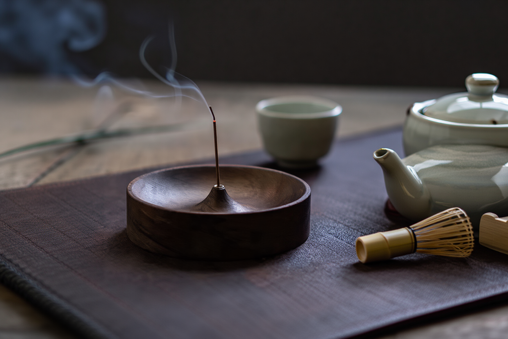 Aromatisches Schwarznuss-Heiligtum | Handgefertigter Räucherstäbchenhalter für Rituale der Gelassenheit