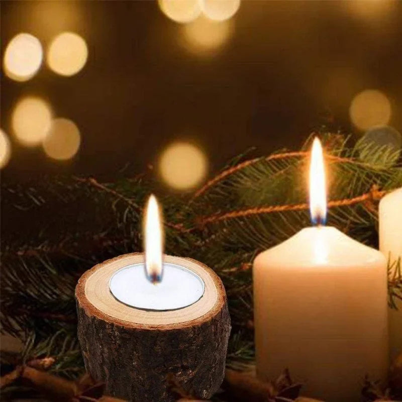 Elyveve Lichtnest | Set aus 3 Teelichthaltern aus Naturholz für Rituale der Gelassenheit