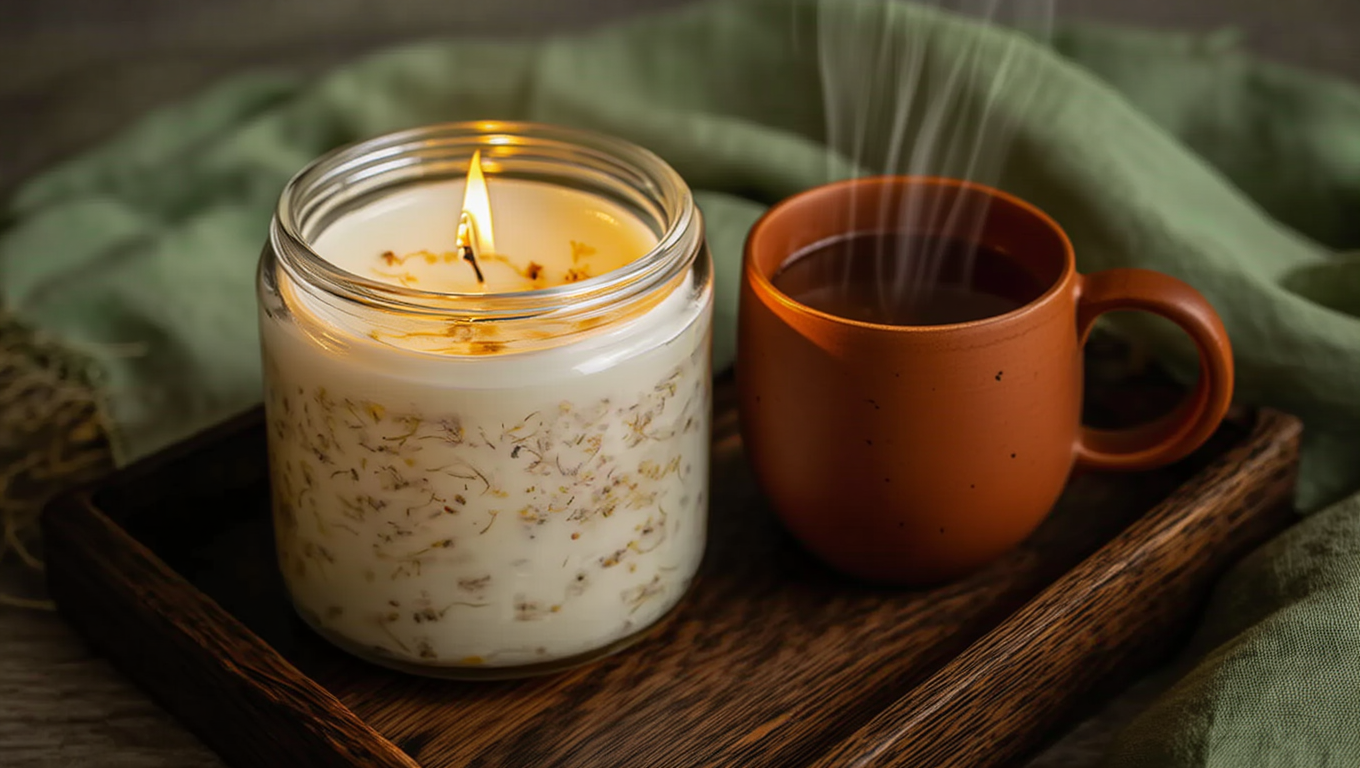 Osmanthus Ritualkerze | Der geheime Garten von Elyveve
